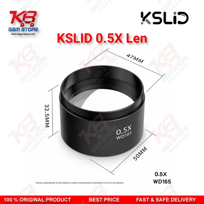 KSLID 0.5X Auxiliary Barlow Objective Lens for Stereo Microscope – M48 Mount