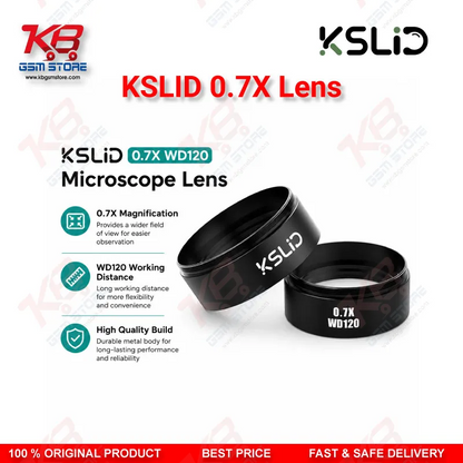 Kslid 0.7X WD120 Auxiliary Barlow Lens – 48mm Stereo Microscope Objective Lens