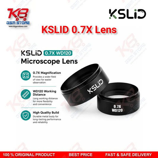 Kslid 0.7X WD120 Auxiliary Barlow Lens – 48mm Stereo Microscope Objective Lens