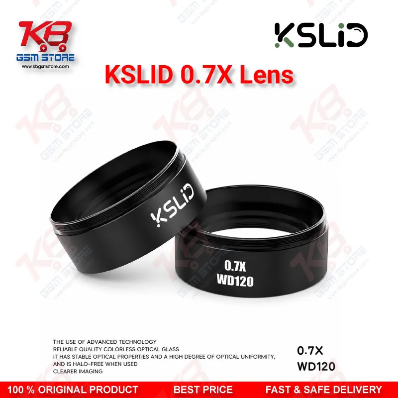 Kslid 0.7X WD120 Auxiliary Barlow Lens – 48mm Stereo Microscope Objective Lens