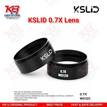 Kslid 0.7X WD120 Auxiliary Barlow Lens – 48mm Stereo Microscope Objective Lens