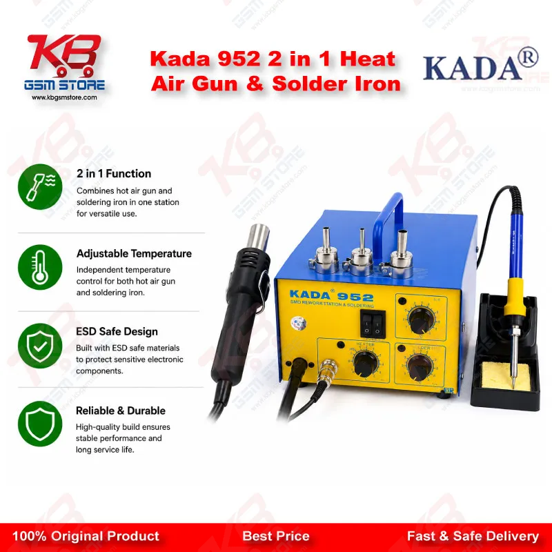 Kada 952 2 in 1 Heat Air Gun & Solder Iron