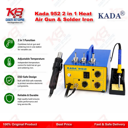 Kada 952 2 in 1 Heat Air Gun & Solder Iron