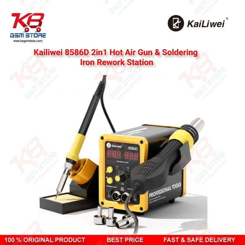 Kailiwei 8586D 2in1 Hot Air Gun & Soldering Iron Rework Station