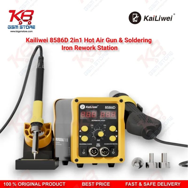 Kailiwei 8586D 2in1 Hot Air Gun & Soldering Iron Rework Station