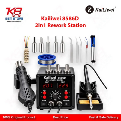 Kailiwei 8586D 2in1 Hot Air Gun & Soldering Iron Rework Station