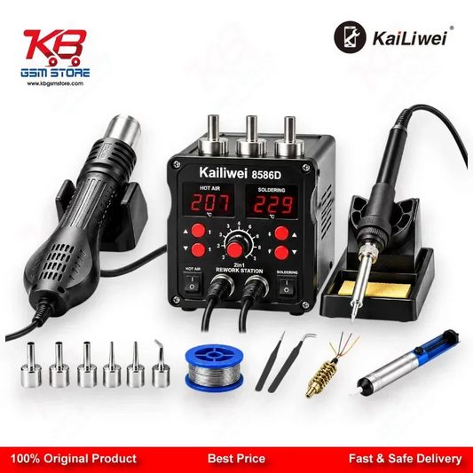 Kailiwei 8586D 2in1 Hot Air Gun & Soldering Iron Rework Station
