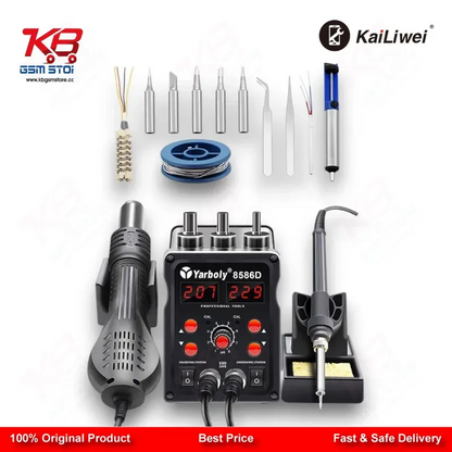 Kailiwei 8586D 2in1 Hot Air Gun & Soldering Iron Rework Station