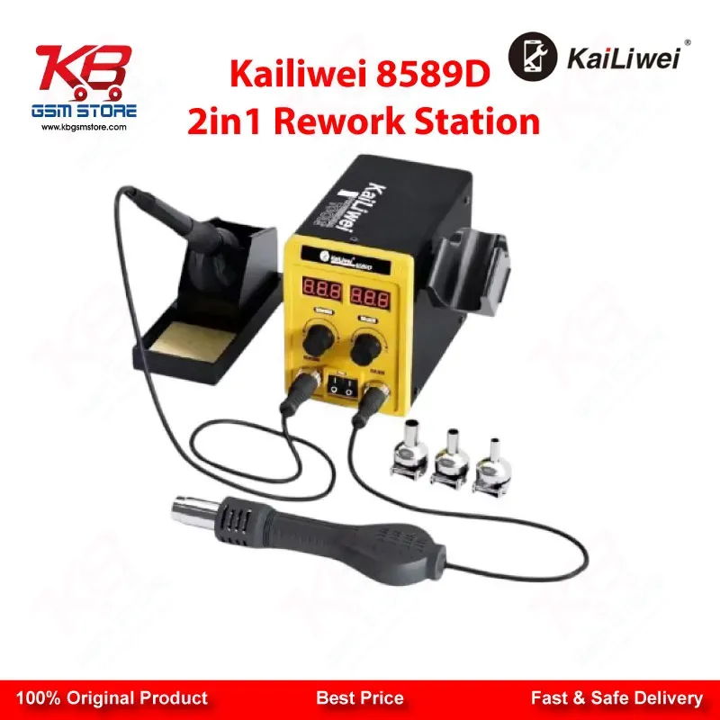 Kailiwei 8589D 2-in-1 Hot Air Gun & Soldering Iron Rework Station