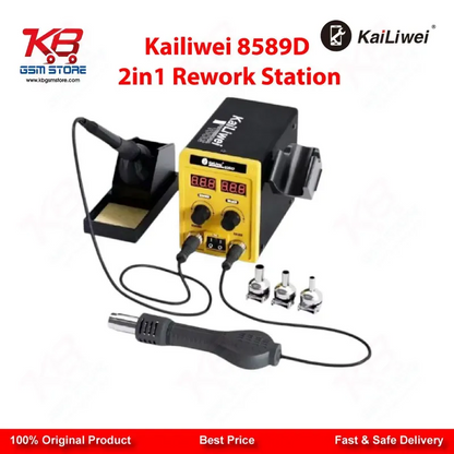 Kailiwei 8589D 2-in-1 Hot Air Gun & Soldering Iron Rework Station