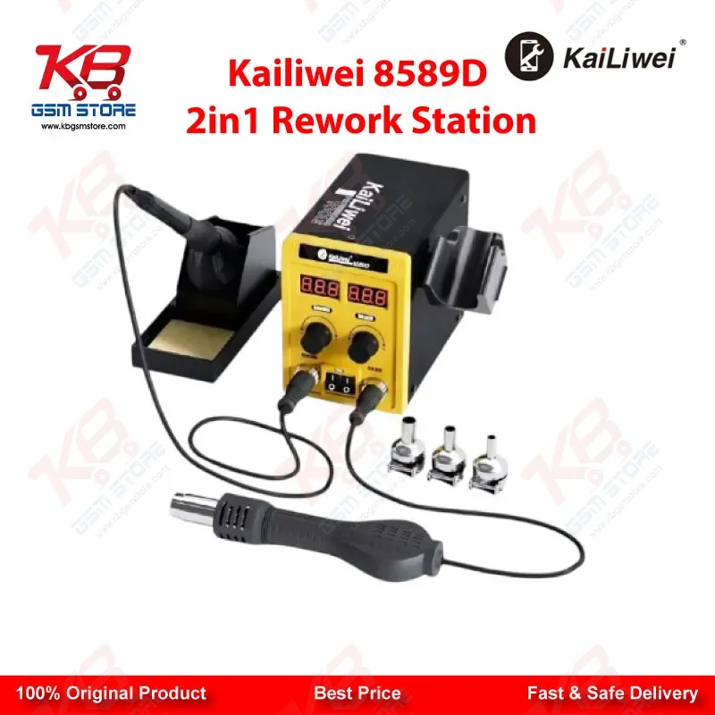 Kailiwei 8589D 2-in-1 Hot Air Gun & Soldering Iron Rework Station
