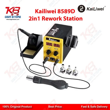 Kailiwei 8589D 2-in-1 Hot Air Gun & Soldering Iron Rework Station