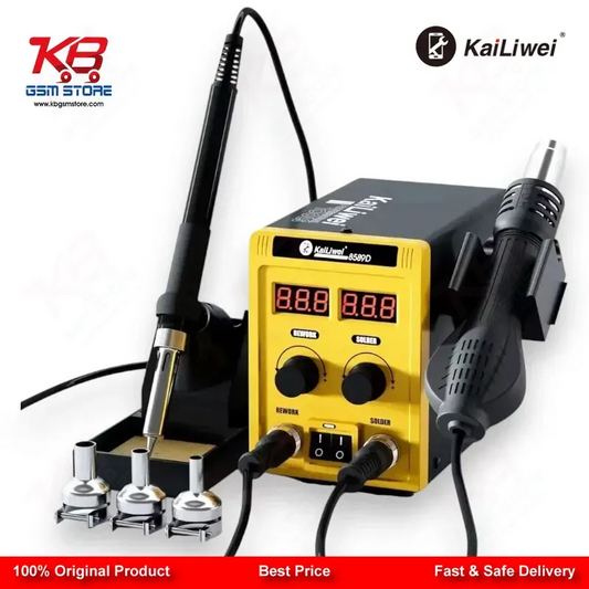Kailiwei 8589D 2-in-1 Hot Air Gun & Soldering Iron Rework Station