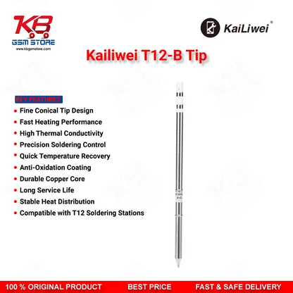Kailiwei T12-B Soldering Tip – Conical Tip for T12 Soldering Station | Mobile PCB Repair