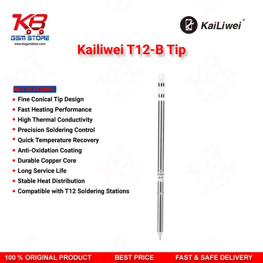 Kailiwei T12-B Soldering Tip – Conical Tip for T12 Soldering Station | Mobile PCB Repair