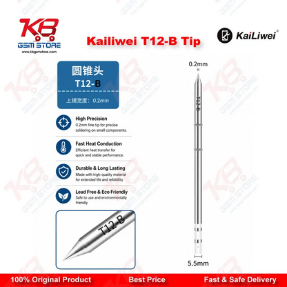 Kailiwei T12-B Soldering Tip – Conical Tip for T12 Soldering Station | Mobile PCB Repair