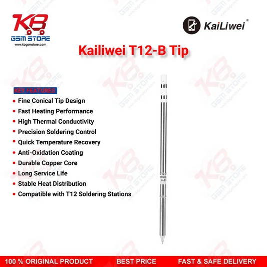 Kailiwei T12-B Soldering Tip – Conical Tip for T12 Soldering Station | Mobile PCB Repair
