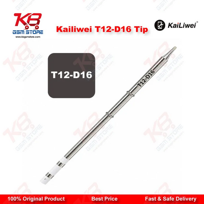 Kailiwei T12-D16 Soldering Iron Tip – 1.6mm Double-Sided Chisel Tip for T12 Soldering Stations
