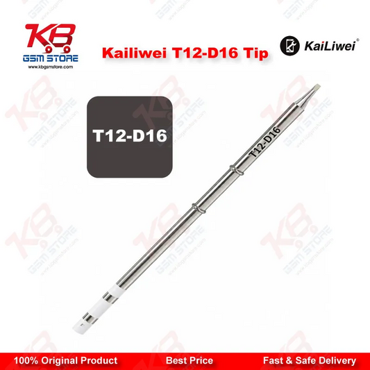 Kailiwei T12-D16 Soldering Iron Tip – 1.6mm Double-Sided Chisel Tip for T12 Soldering Stations