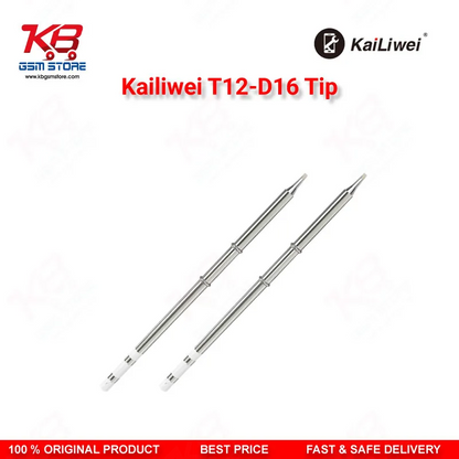 Kailiwei T12-D16 Soldering Iron Tip – 1.6mm Double-Sided Chisel Tip for T12 Soldering Stations