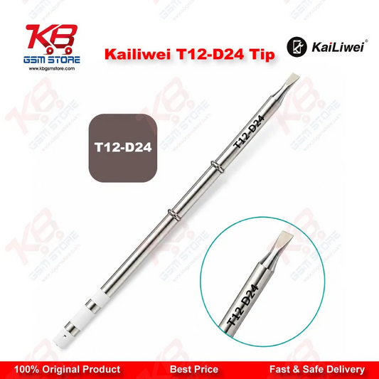 Kailiwei T12-D24 Soldering Tip – 2.4mm Chisel D-Shape Iron Tip for T12 Soldering Stations