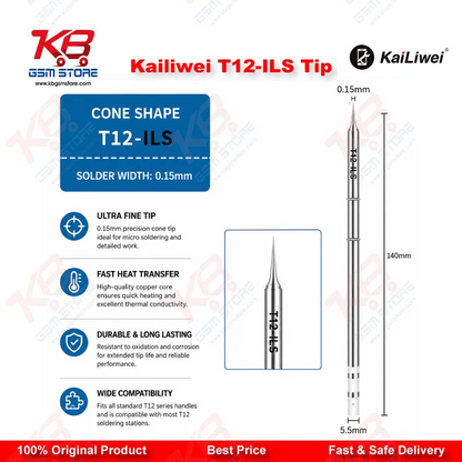 Kailiwei T12-ILS Soldering Tip – Ultra-Fine ILS Shape for Precision PCB Repair