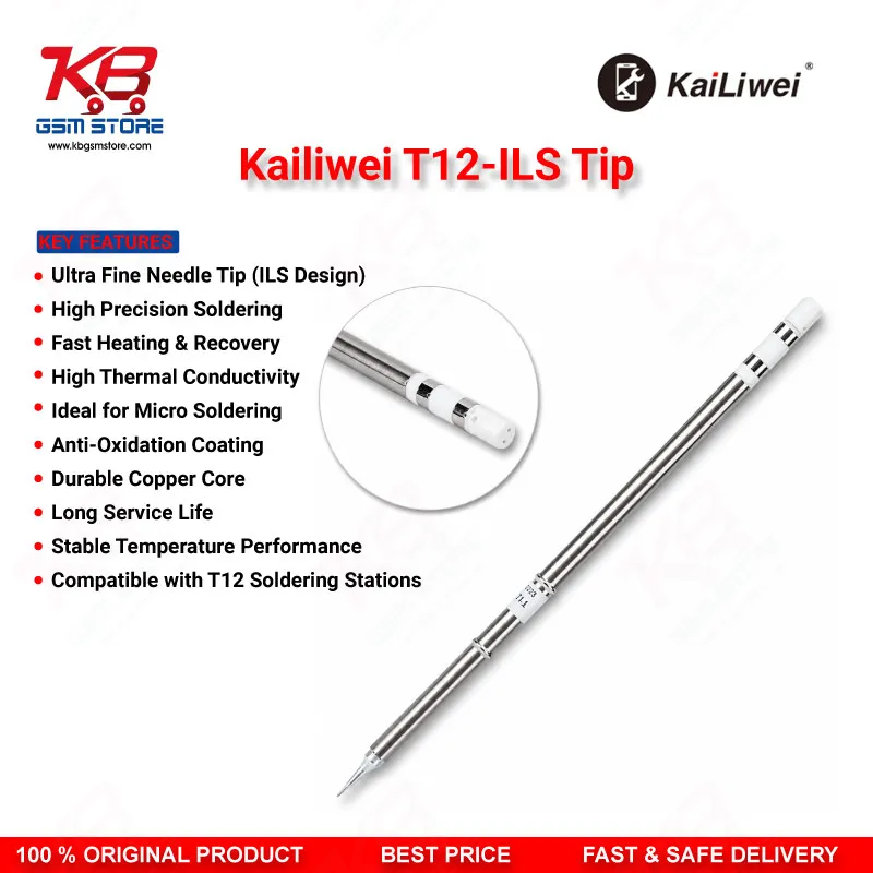 Kailiwei T12-ILS Soldering Tip – Ultra-Fine ILS Shape for Precision PCB Repair