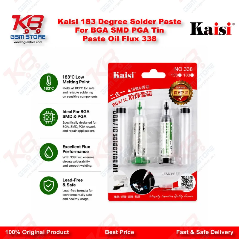 Kaisi 183 Degree Solder Paste For BGA SMD PGA Tin Paste Oil Flux 338
