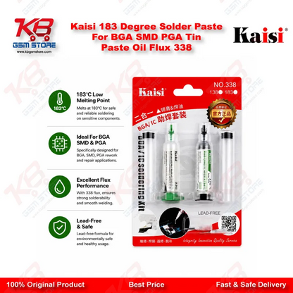 Kaisi 183 Degree Solder Paste For BGA SMD PGA Tin Paste Oil Flux 338