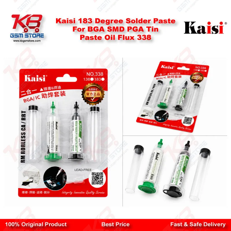 Kaisi 183 Degree Solder Paste For BGA SMD PGA Tin Paste Oil Flux 338