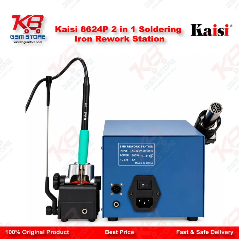 Kaisi 8624P 800W 2 in 1 Hot Air Gun & Soldering Iron Rework Station