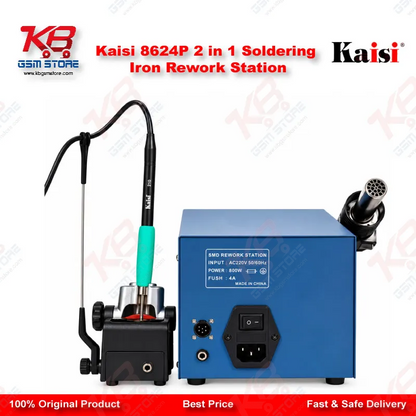 Kaisi 8624P 800W 2 in 1 Hot Air Gun & Soldering Iron Rework Station