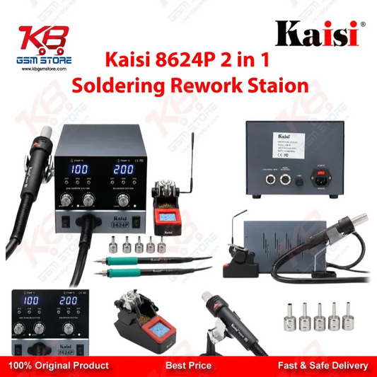 Kaisi 8624P 800W 2 in 1 Hot Air Gun & Soldering Iron Rework Station