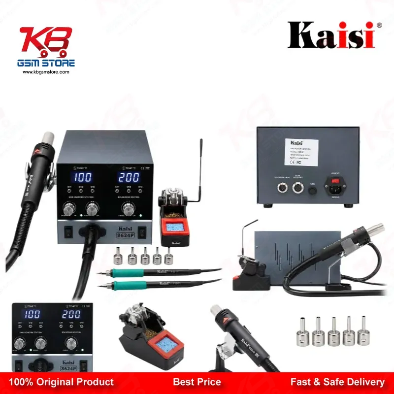 Kaisi 8624P 800W 2 in 1 Hot Air Gun & Soldering Iron Rework Station