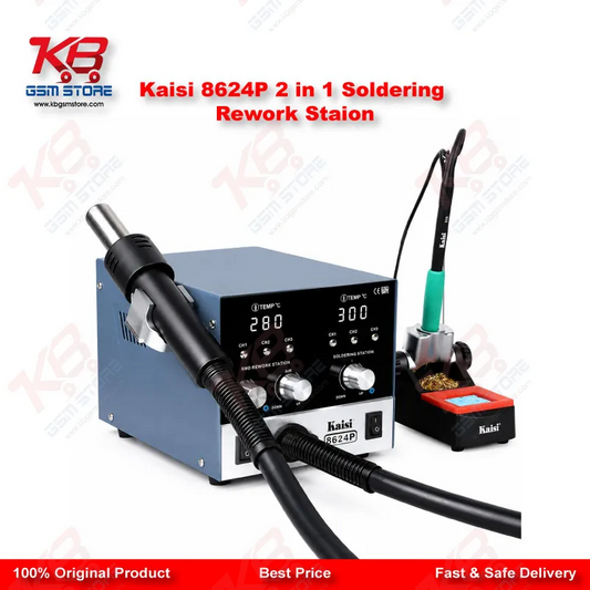 Kaisi 8624P 800W 2 in 1 Hot Air Gun & Soldering Iron Rework Station