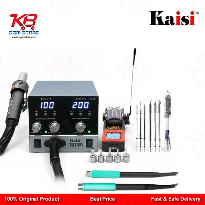 Kaisi 8624P 800W 2 in 1 Hot Air Gun & Soldering Iron Rework Station
