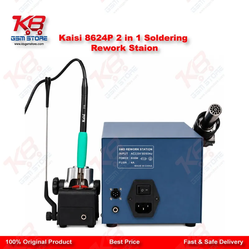 Kaisi 8624P 800W 2 in 1 Hot Air Gun & Soldering Iron Rework Station