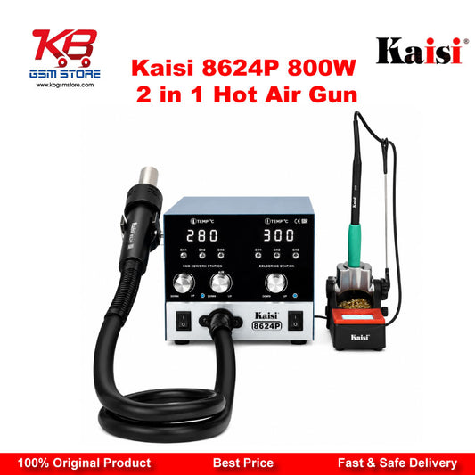 Kaisi 8624P 800W 2 in 1 Hot Air Gun & Soldering Iron Rework Station