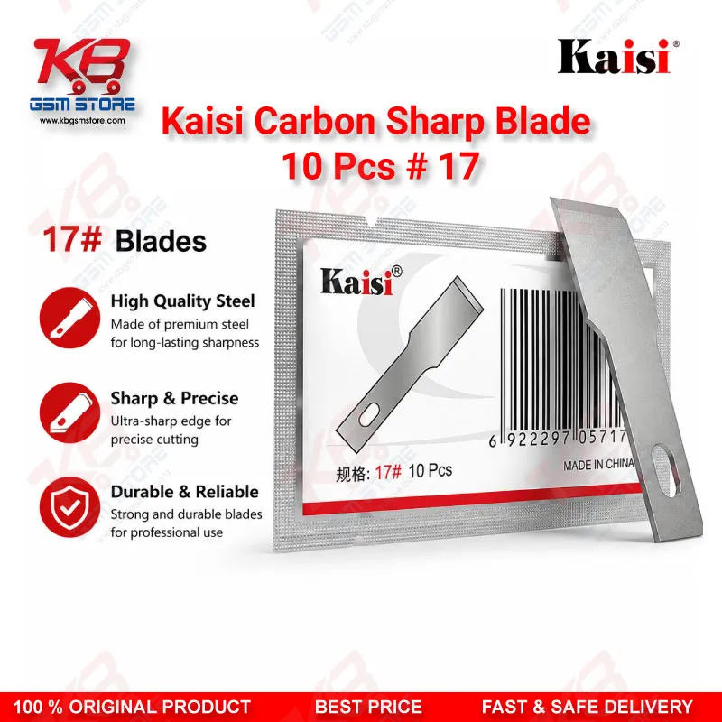 Kaisi Carbon Sharp Blade #17 (10 Pcs) – PCB Glue Scraper & Motherboard Prying Blade Set