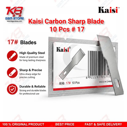 Kaisi Carbon Sharp Blade #17 (10 Pcs) – PCB Glue Scraper & Motherboard Prying Blade Set