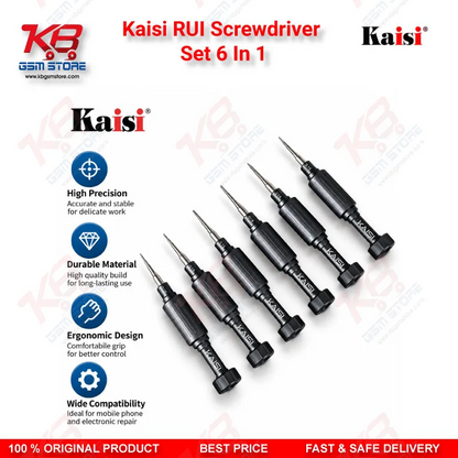 Kaisi RUI Screwdriver Set 6 In 1 – Mobile Repair Screwdriver Kit for Phone Disassembly and Screw Work