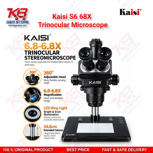 Kaisi S6 68X Trinocular Microscope