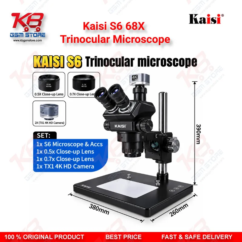 Kaisi S6 68X Trinocular Microscope