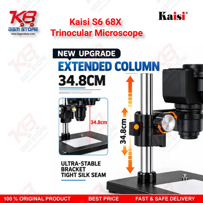 Kaisi S6 68X Trinocular Microscope