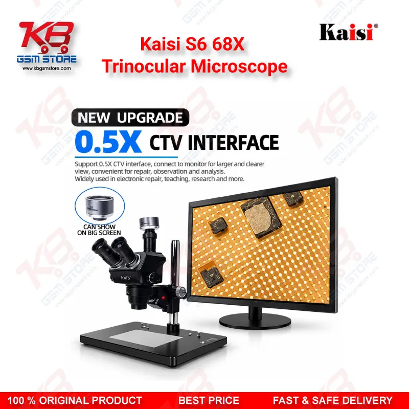Kaisi S6 68X Trinocular Microscope