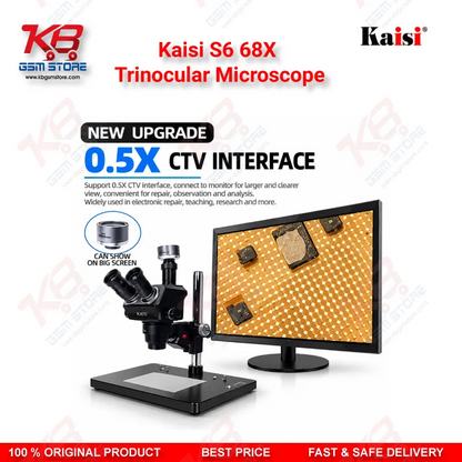 Kaisi S6 68X Trinocular Microscope