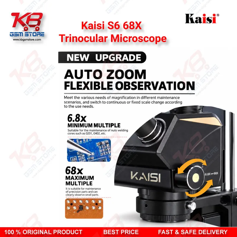 Kaisi S6 68X Trinocular Microscope