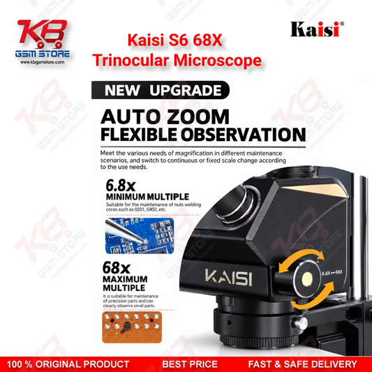 Kaisi S6 68X Trinocular Microscope