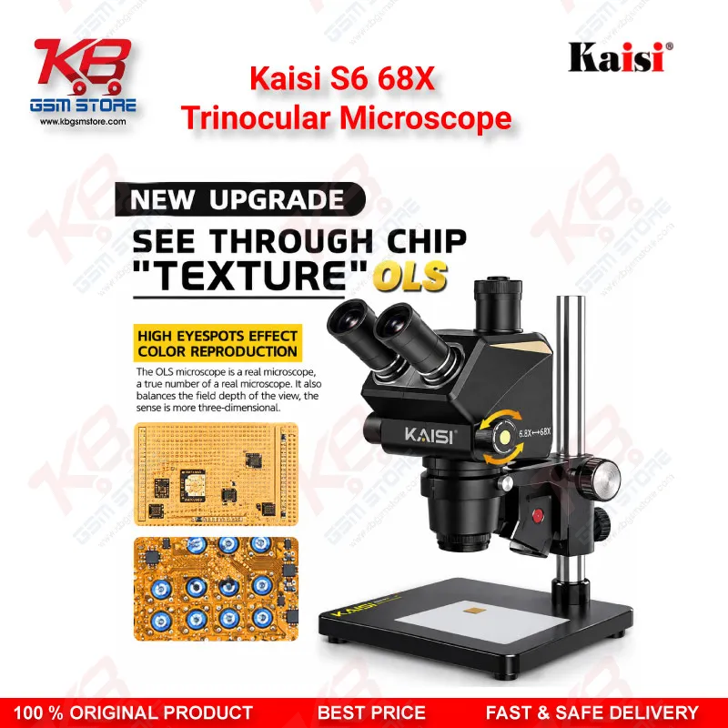 Kaisi S6 68X Trinocular Microscope