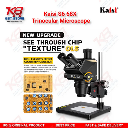 Kaisi S6 68X Trinocular Microscope